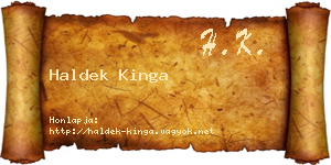Haldek Kinga névjegykártya
